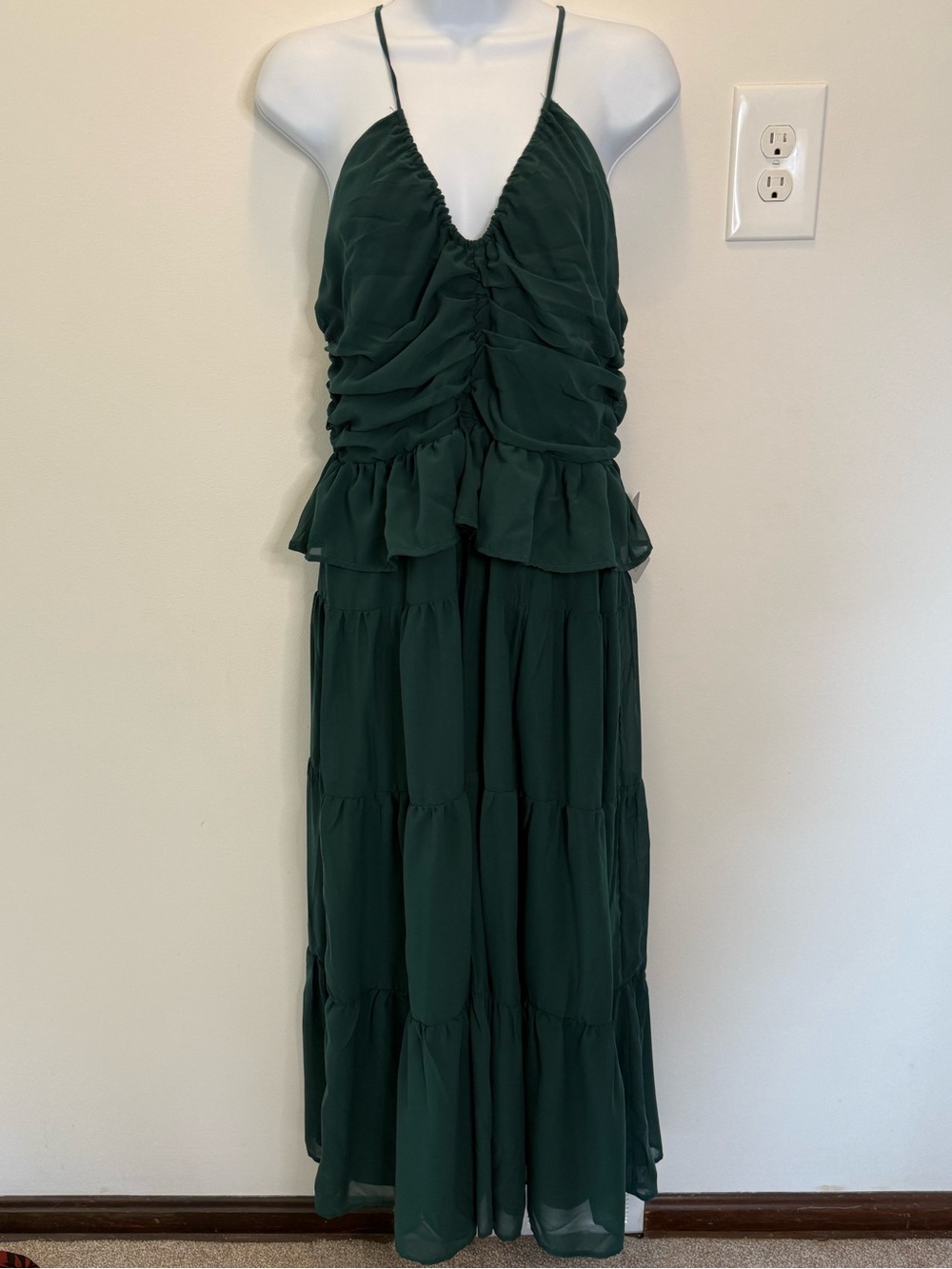 NSR Deep Emerald Ruffled Dress